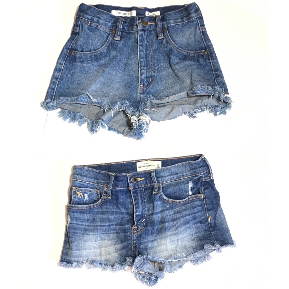 A&F and High Cheeky Denim Shorts Pair